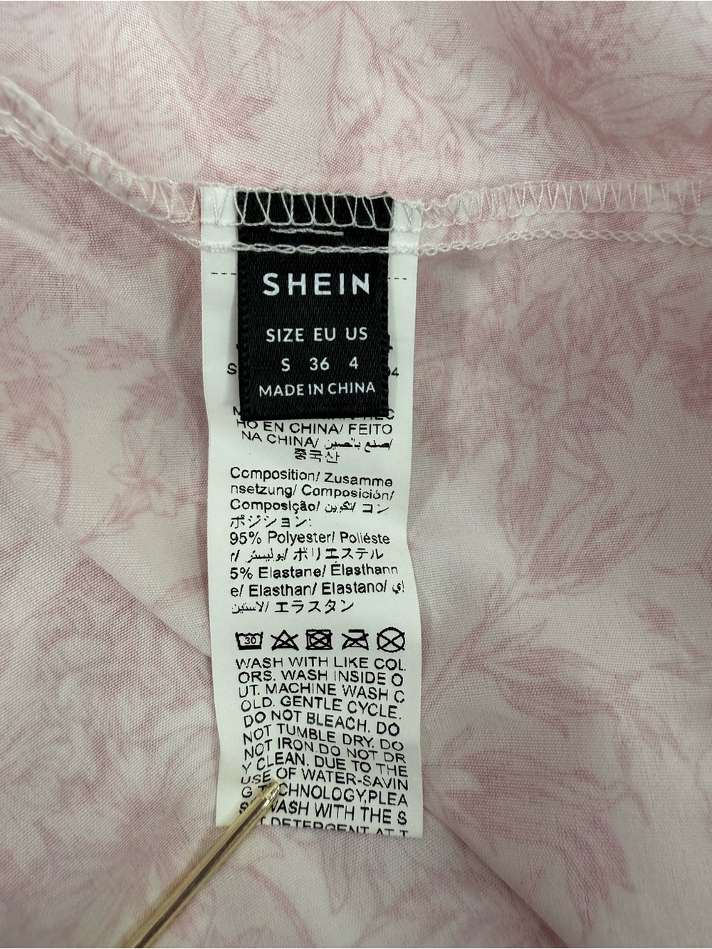 SHEIN dress ruffles frills flowers two tone Pink Floral Ruffled Mini Dress - Picture 11 of 12